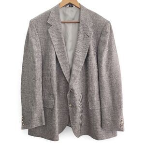 Barneys New York Italian Wool Blend Houndstooth Blazer Union Made USA Men’s 56R